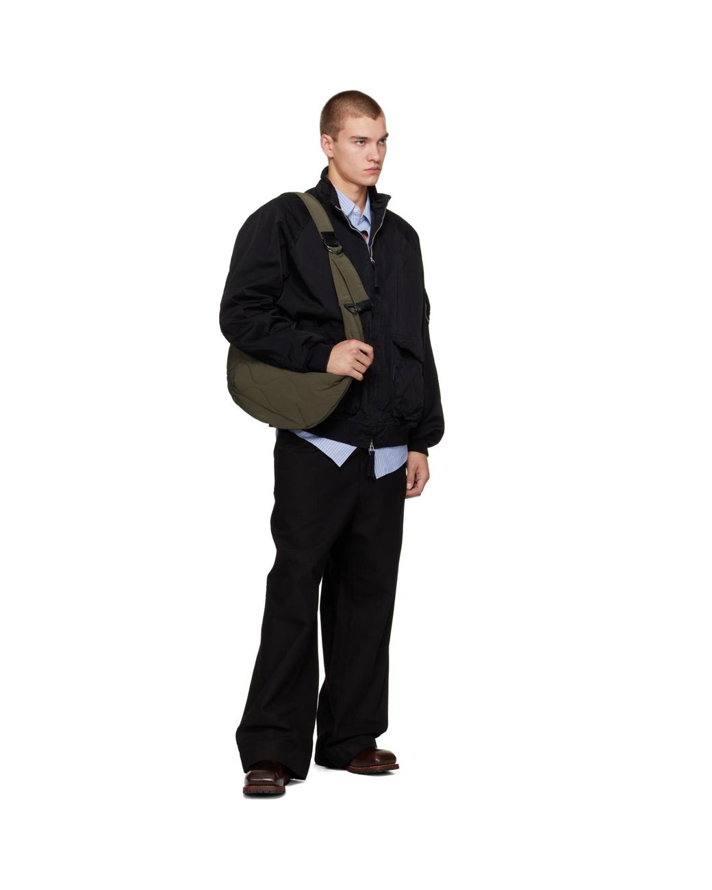 Comme des Garçons Black Cotton Garment Washed Trousers for men