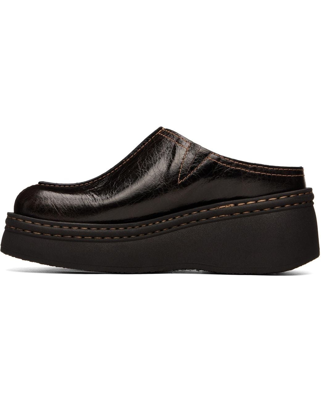 Miista Black Mego Mule Flats