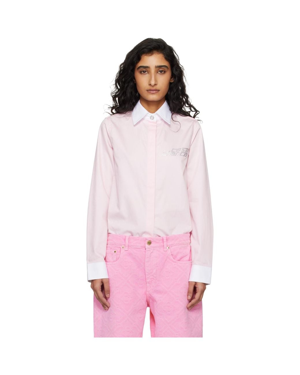 Casablanca Pink Crystal Logo Shirt