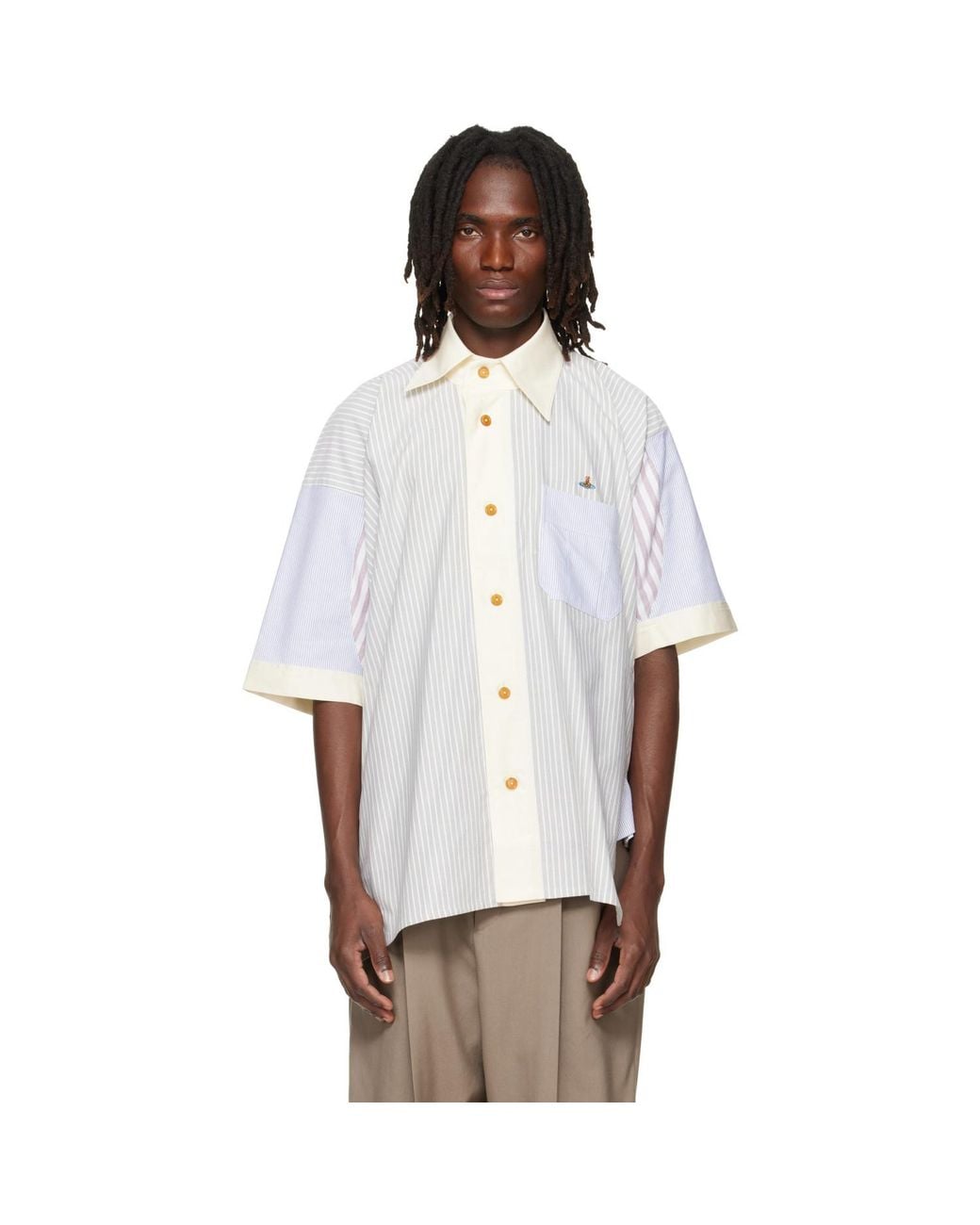 Vivienne Westwood White Asymmetric Collar Shirt for men