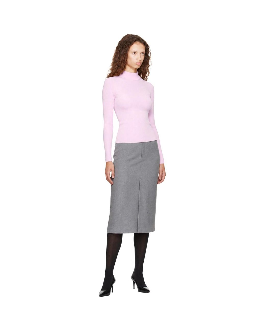 Jil Sander Purple Mock Neck Sweater