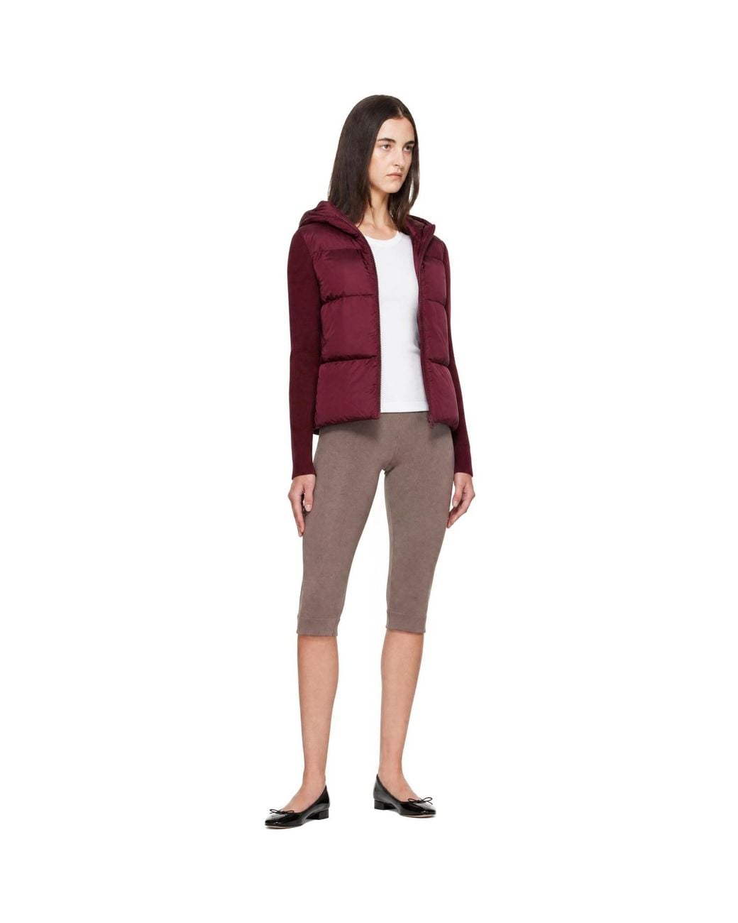 Canada Goose Red Burgundy Down Hybridge Tonal Disc Wide Jacket