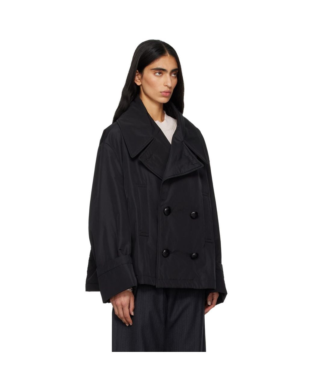 MM6 by Maison Margiela Black Double Breasted Sports Jacket