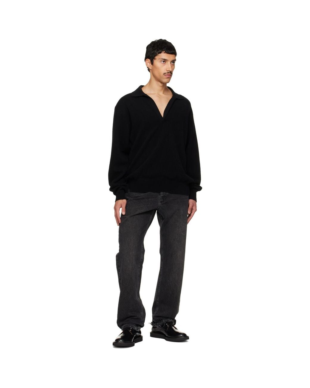 George Cox Black 4 Eyelet Derbys for men