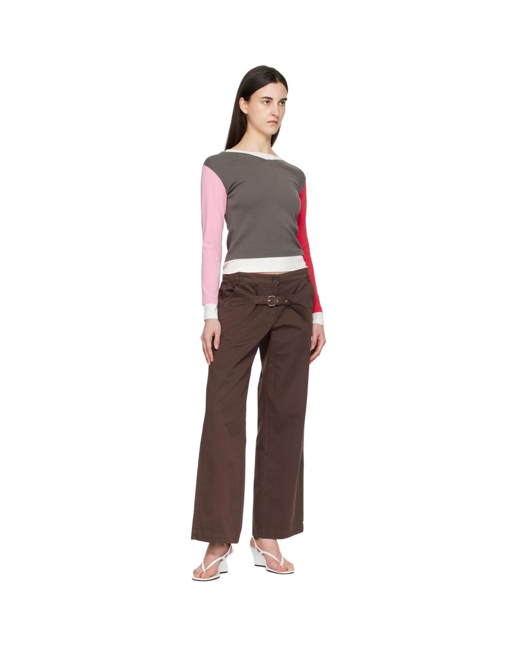 GIMAGUAS Brown Belt Trousers