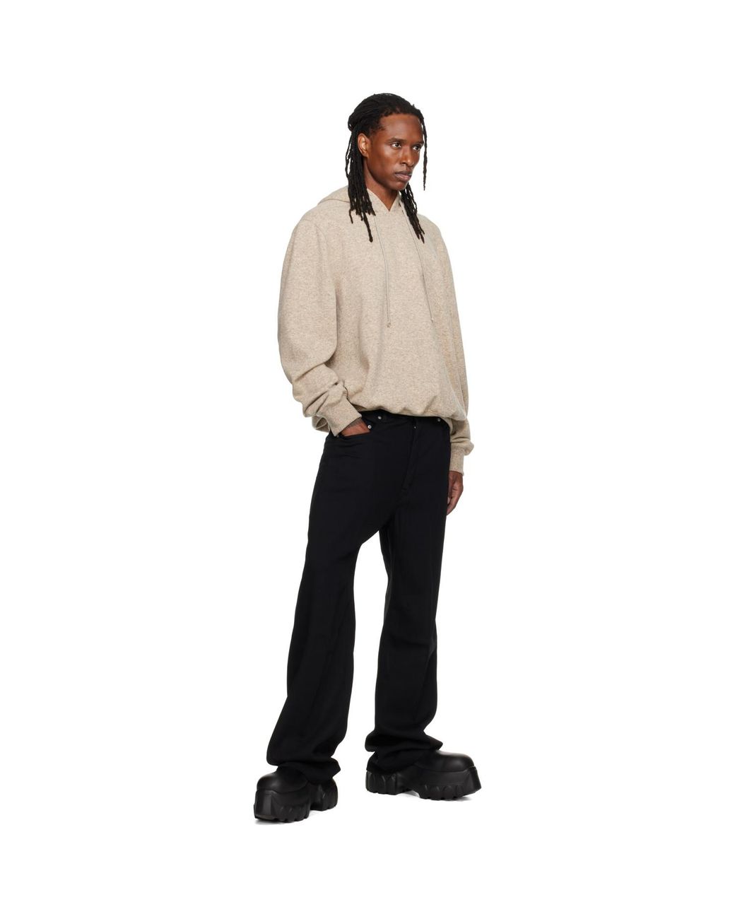 Rick Owens Natural Off- Tower Hoodie for men