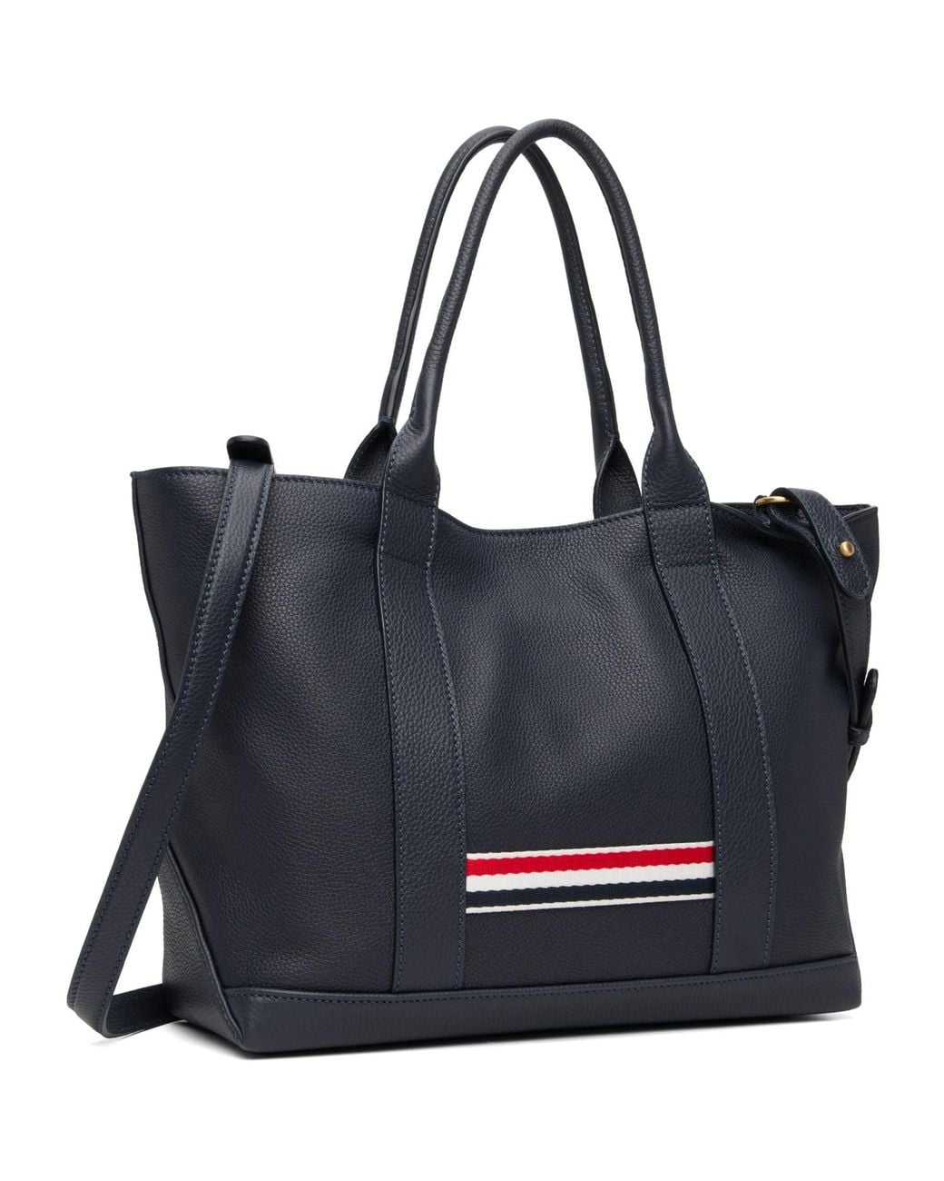 Thom Browne Black Small Soft Grain Leather Tool Tote for men