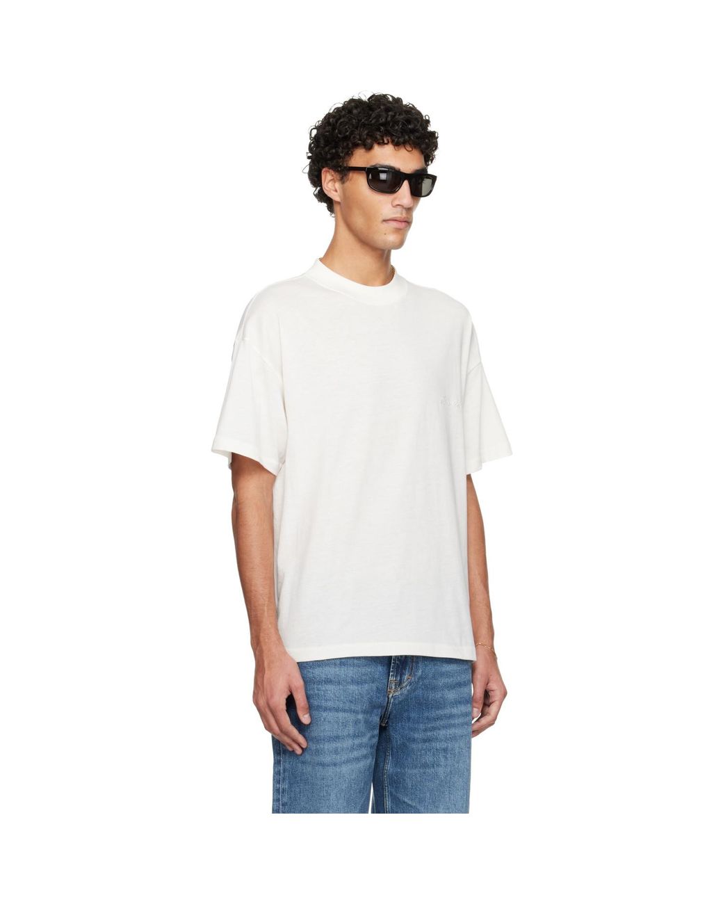Fear Of God White Off- Holiday Embroidered Essential T-Shirt for men