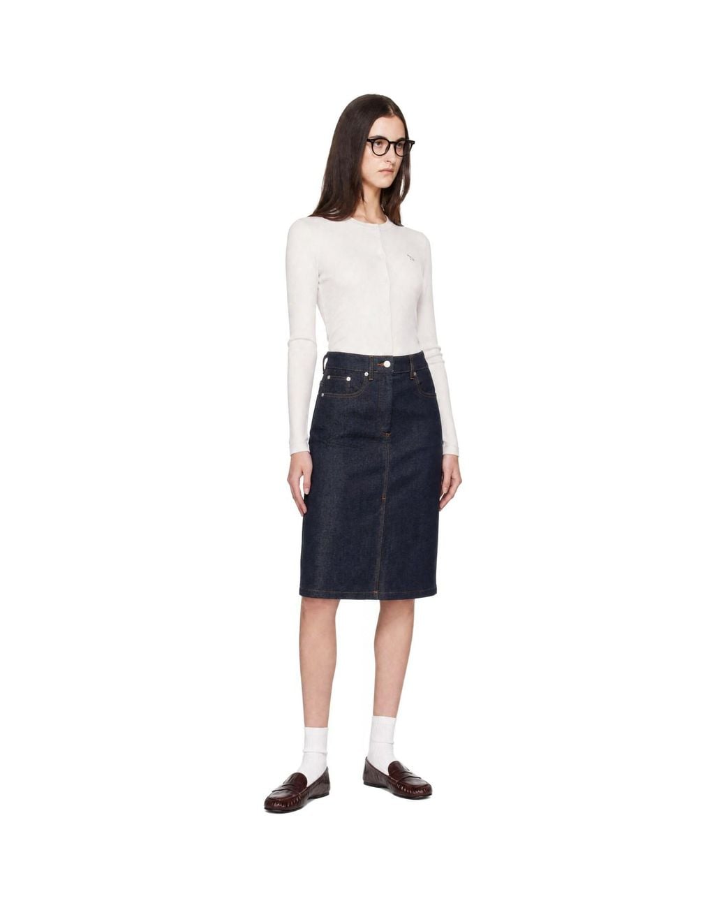 Maison Kitsuné White Off- Baby Fox Ribbed Cardigan