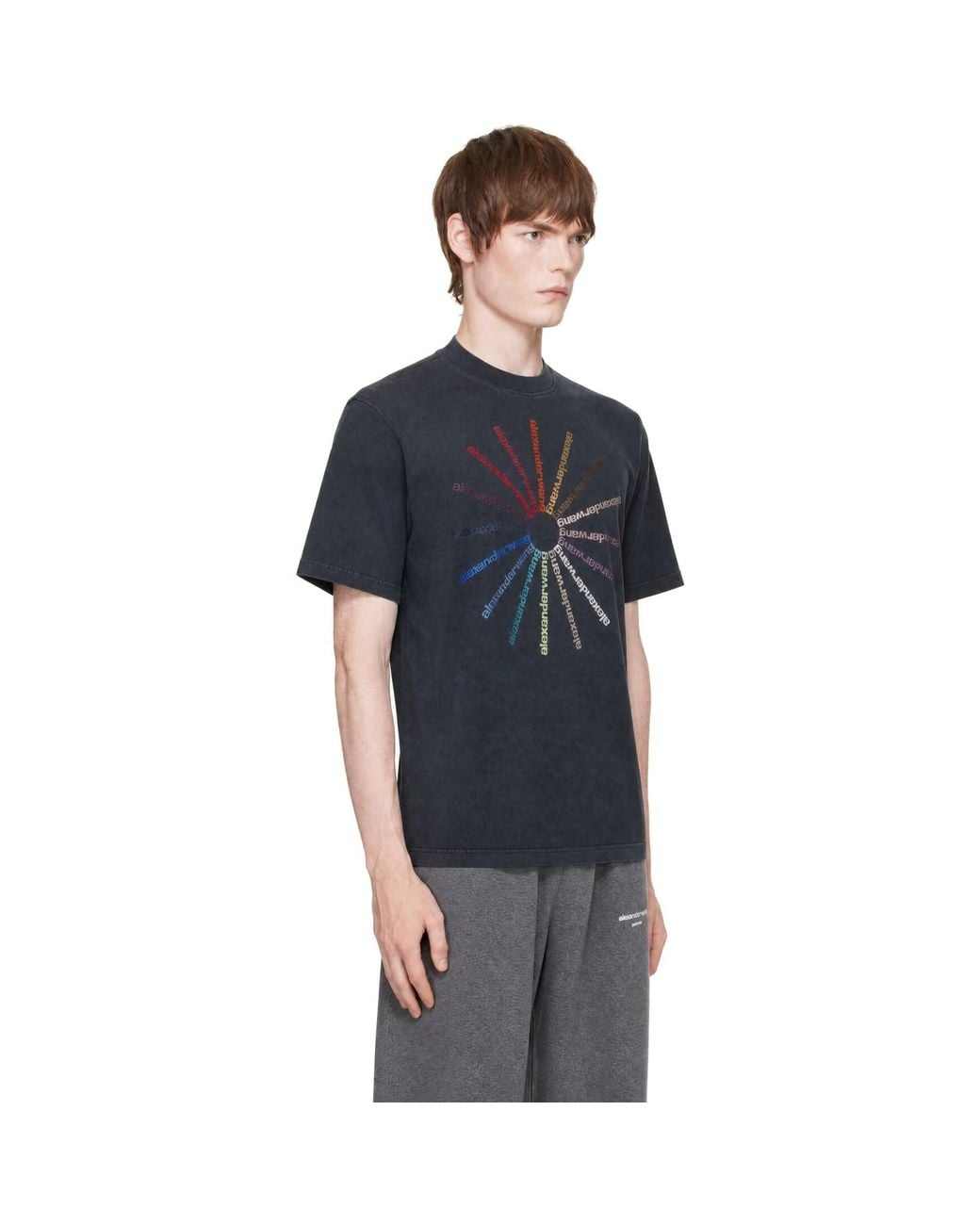 Alexander Wang Black Crystal Hotfix Pinwheel T-Shirt for men