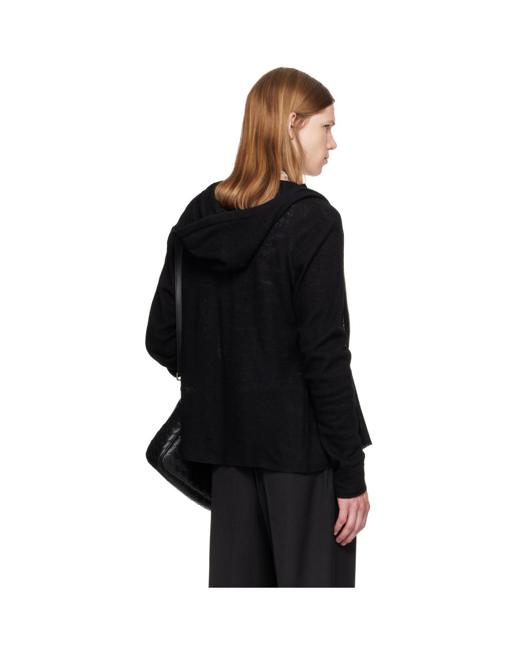 TONYWACK Black Light Wool Zip Hoodie for men
