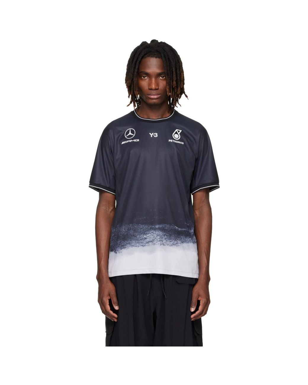Y-3 Blue Mercedes-Amg F1 Edition Mechanics Jersey T-Shirt for men