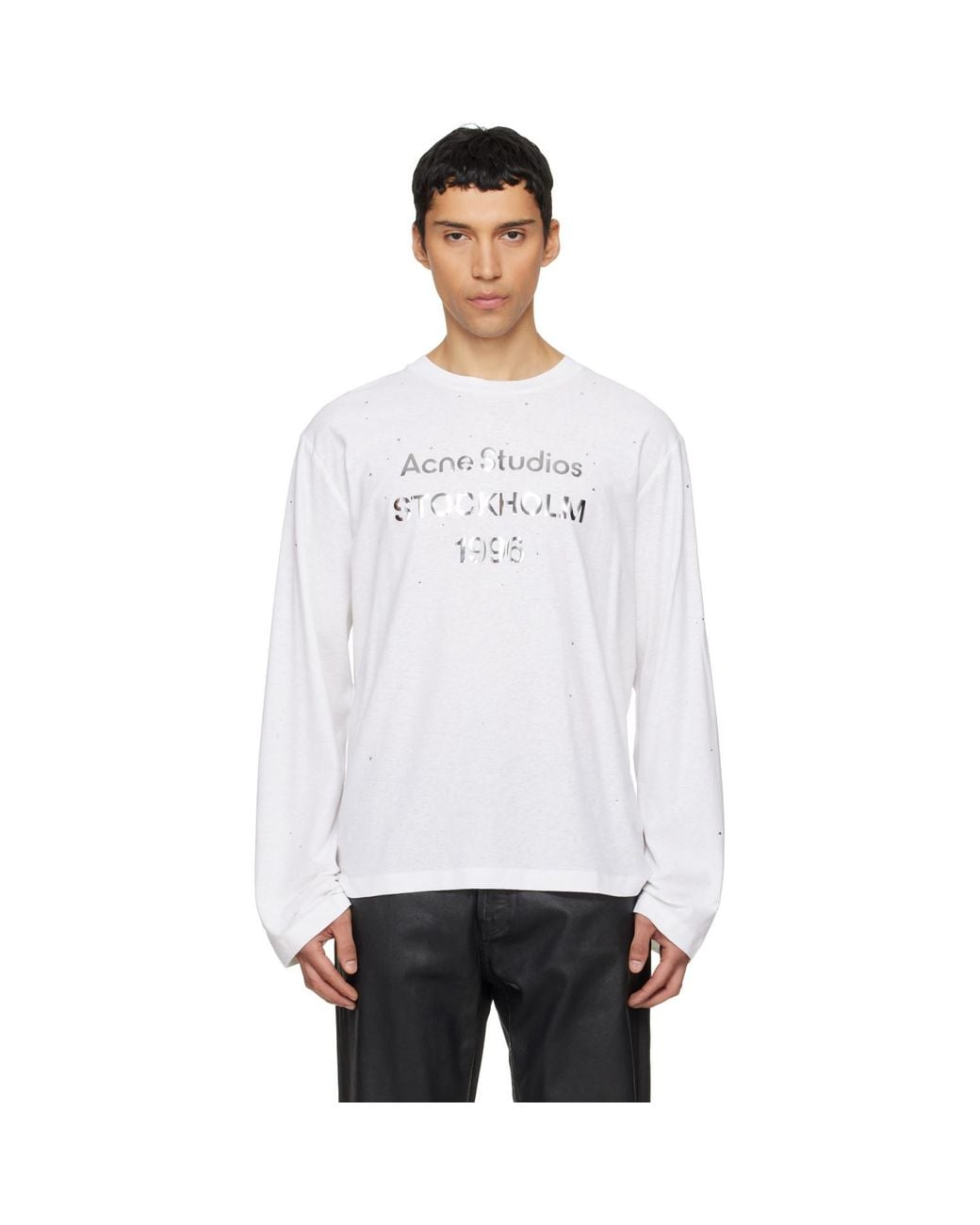 Acne White Logo T-Shirt for men
