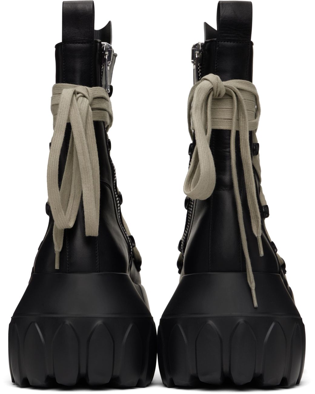 【RICK OWENS】ブラックHollywood Megalaced Mega Tractorブーツ RU01E5867_LOOW1_99.png.png
