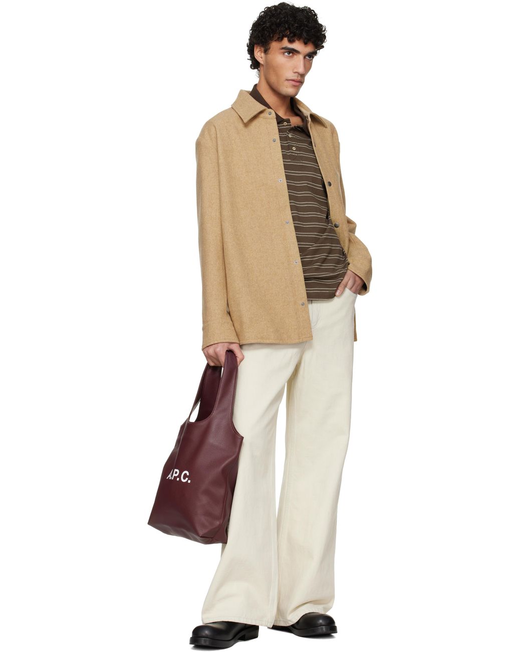 A.P.C. Red Burgundy Ninon Small Tote for men