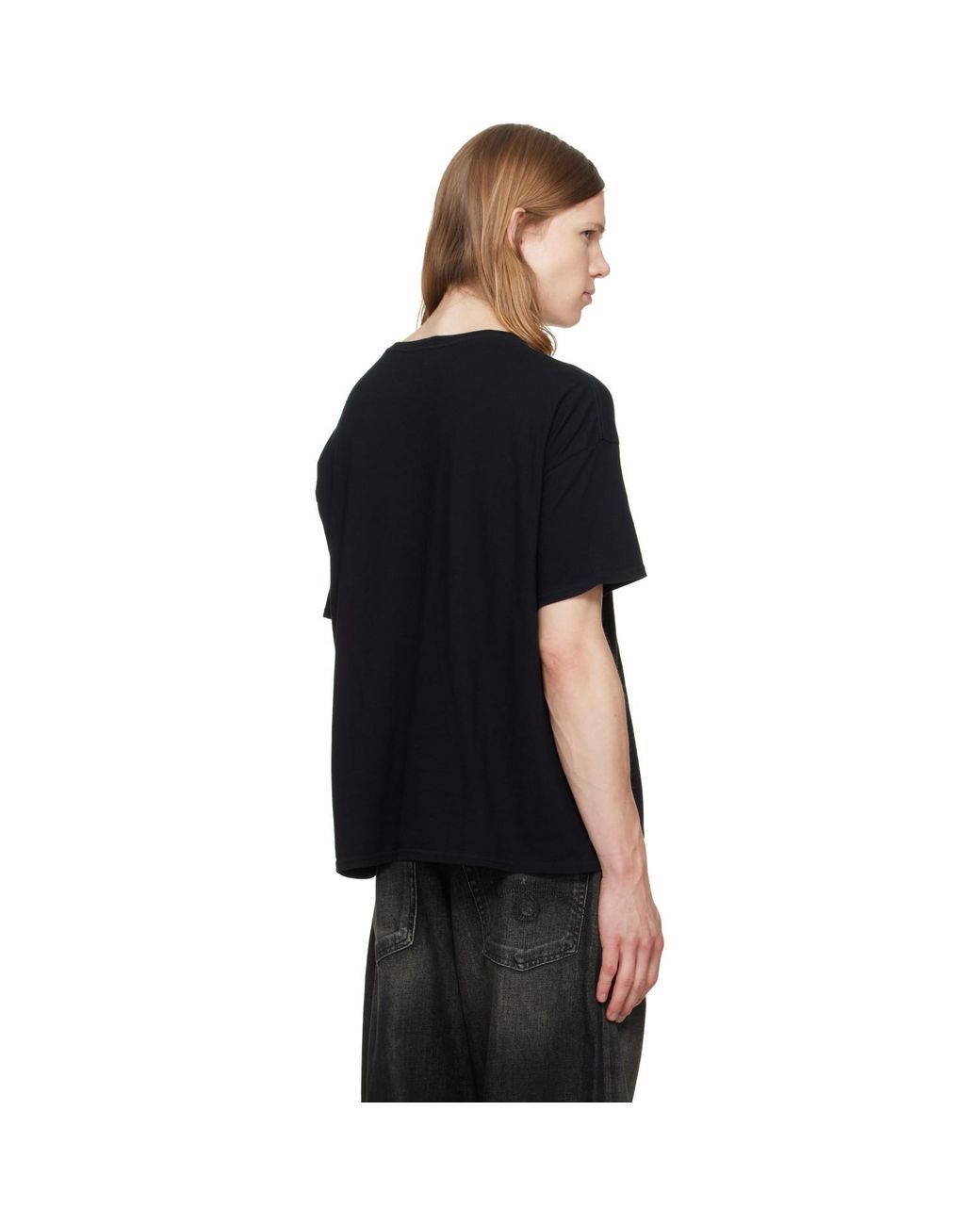 R13 Black 'Almost Famous' Relaxed T-Shirt for men