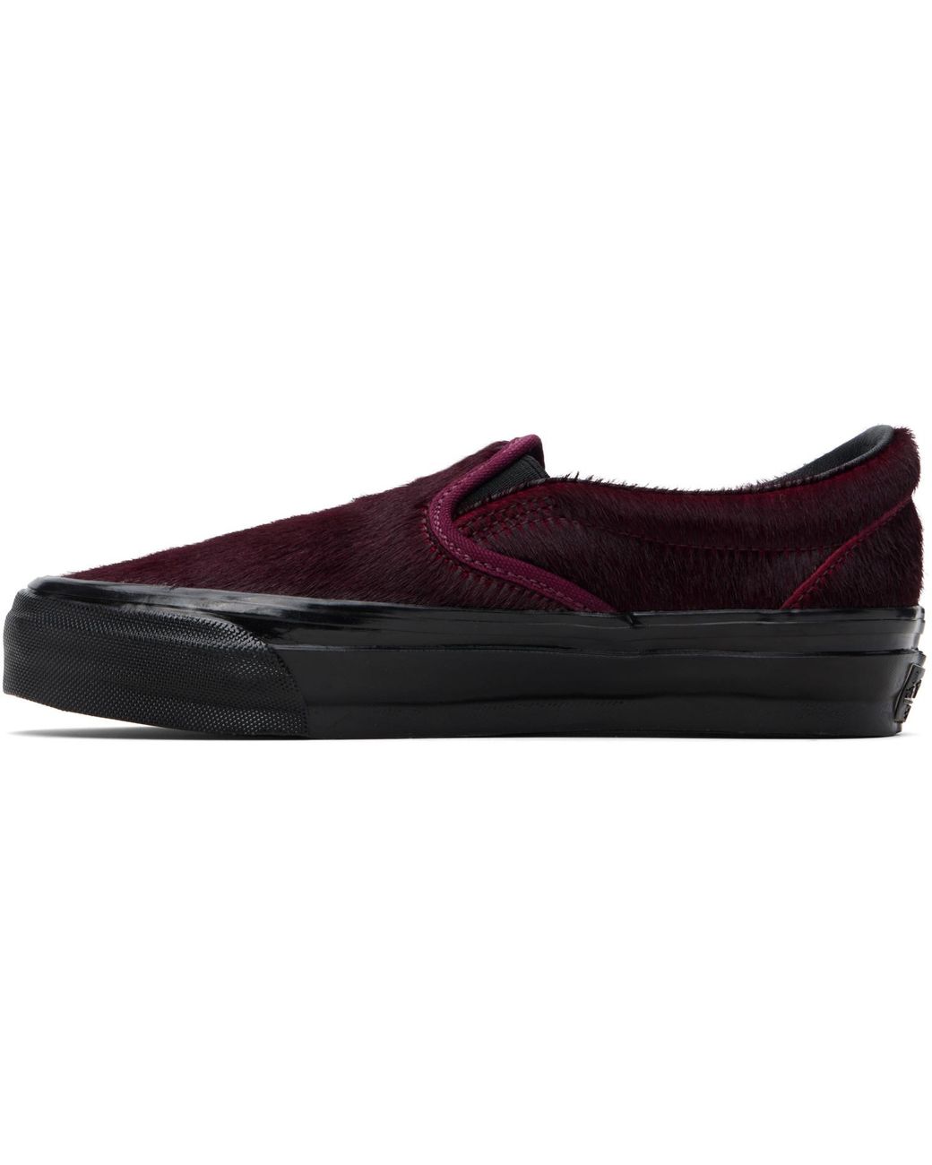 Vans Black Burgundy Premium Classic Slip-On Sneakers