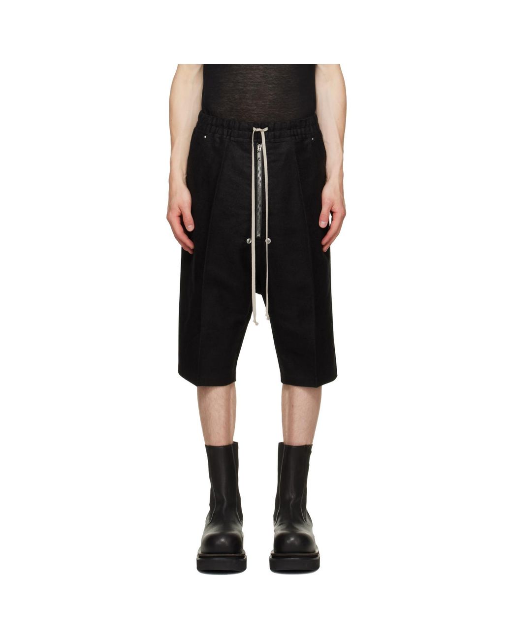 Rick Owens Black Tower Bela Pods Shorts for men