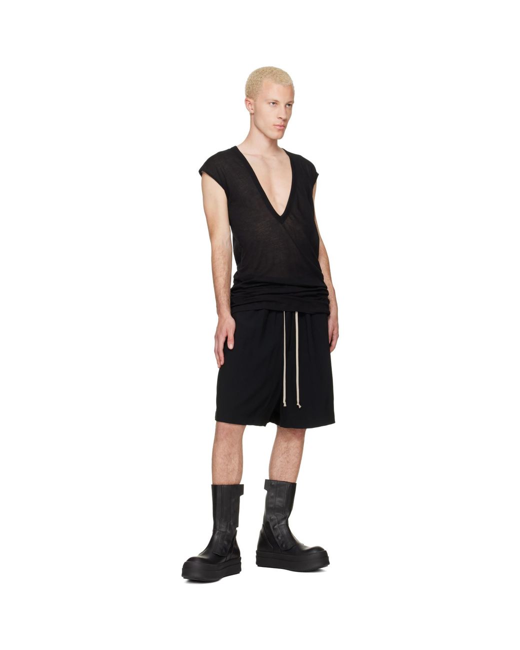 Rick Owens Black Tower Faun Shorts for men