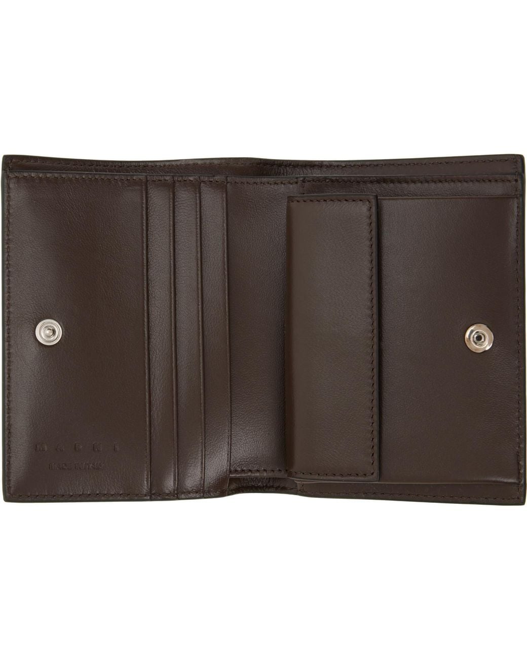Marni Green Mending' Leather Bifold Wallet for men