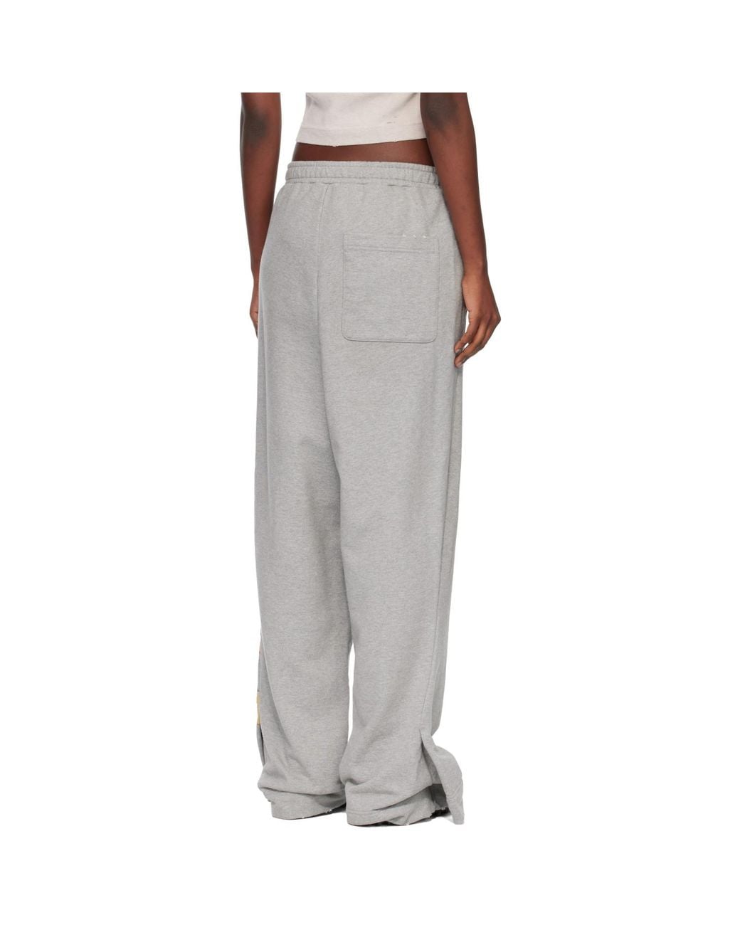 Maison Mihara Yasuhiro White College Print Sweatpants