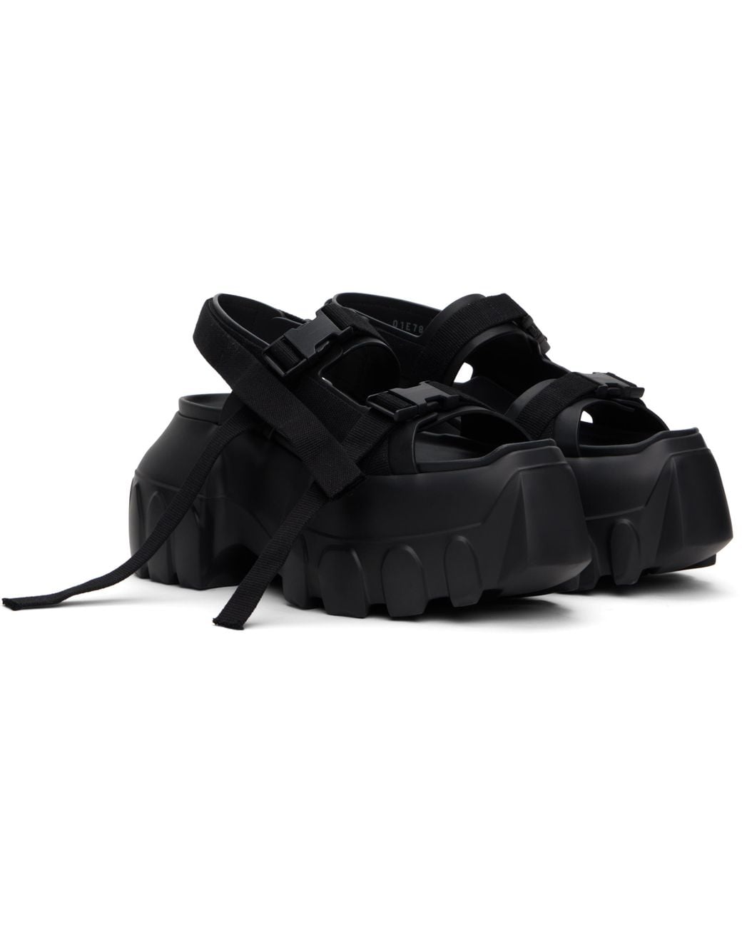 Rick Owens Hollywood Mega Tractor Sandals in Black for Men | Lyst