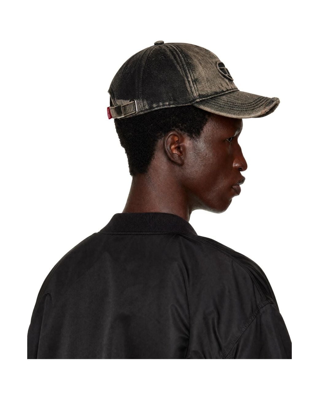 DIESEL Black Destroyed Denim Baseball Cap for men