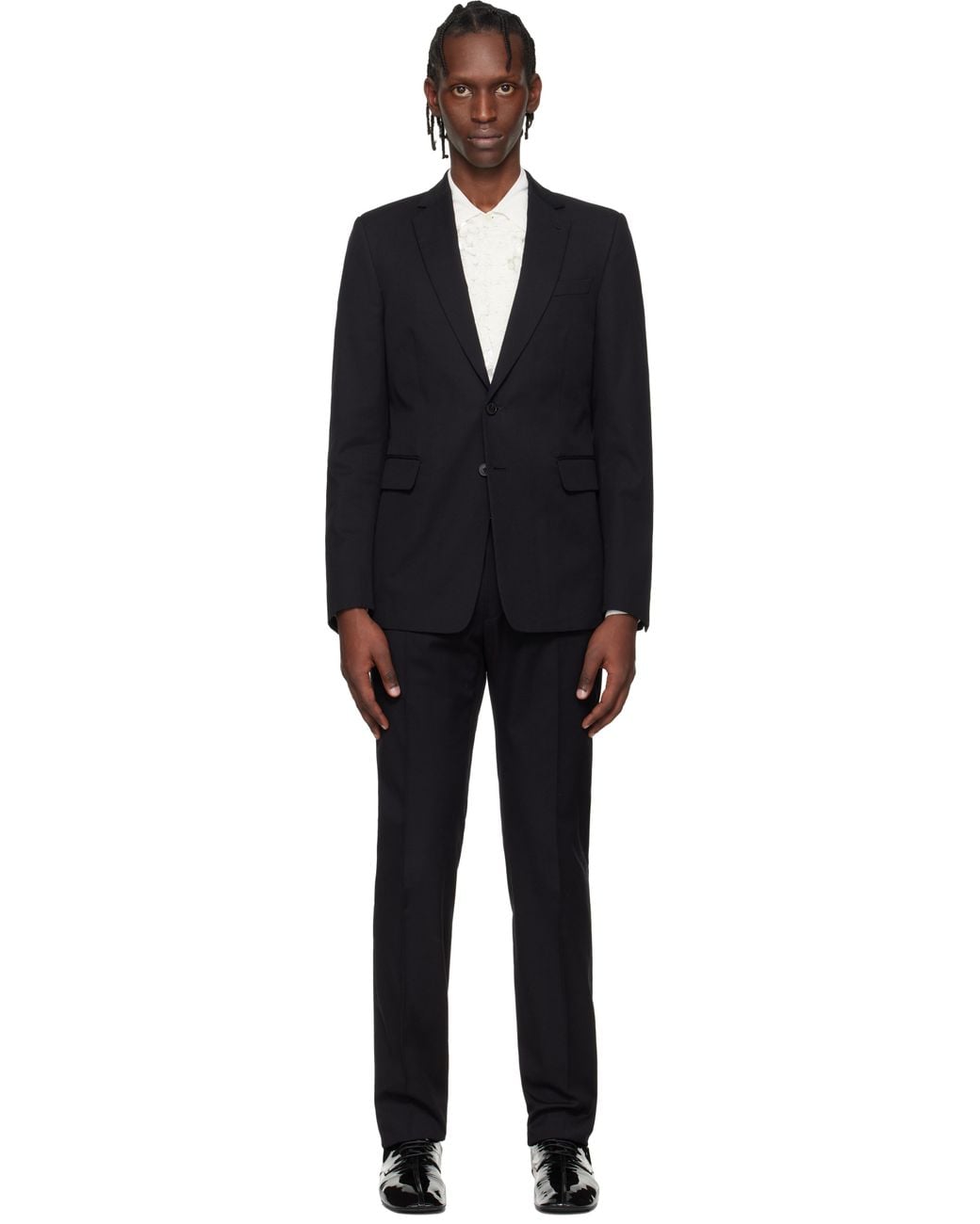 Dries Van Noten Black Single-Breasted Suit for men