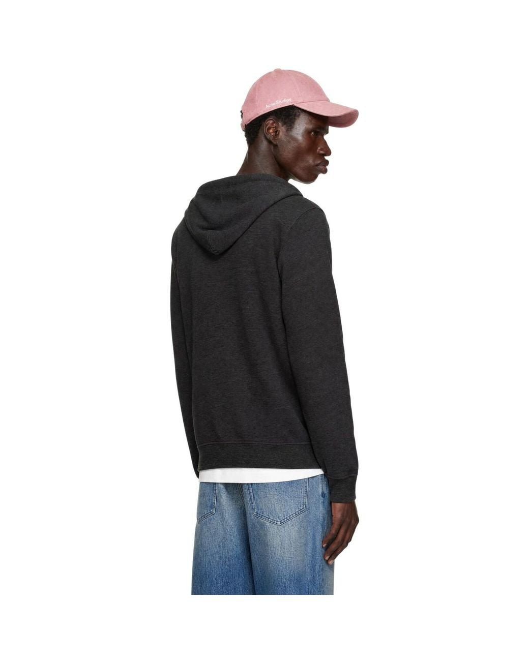 RRL Black French Terry Hoodie for men