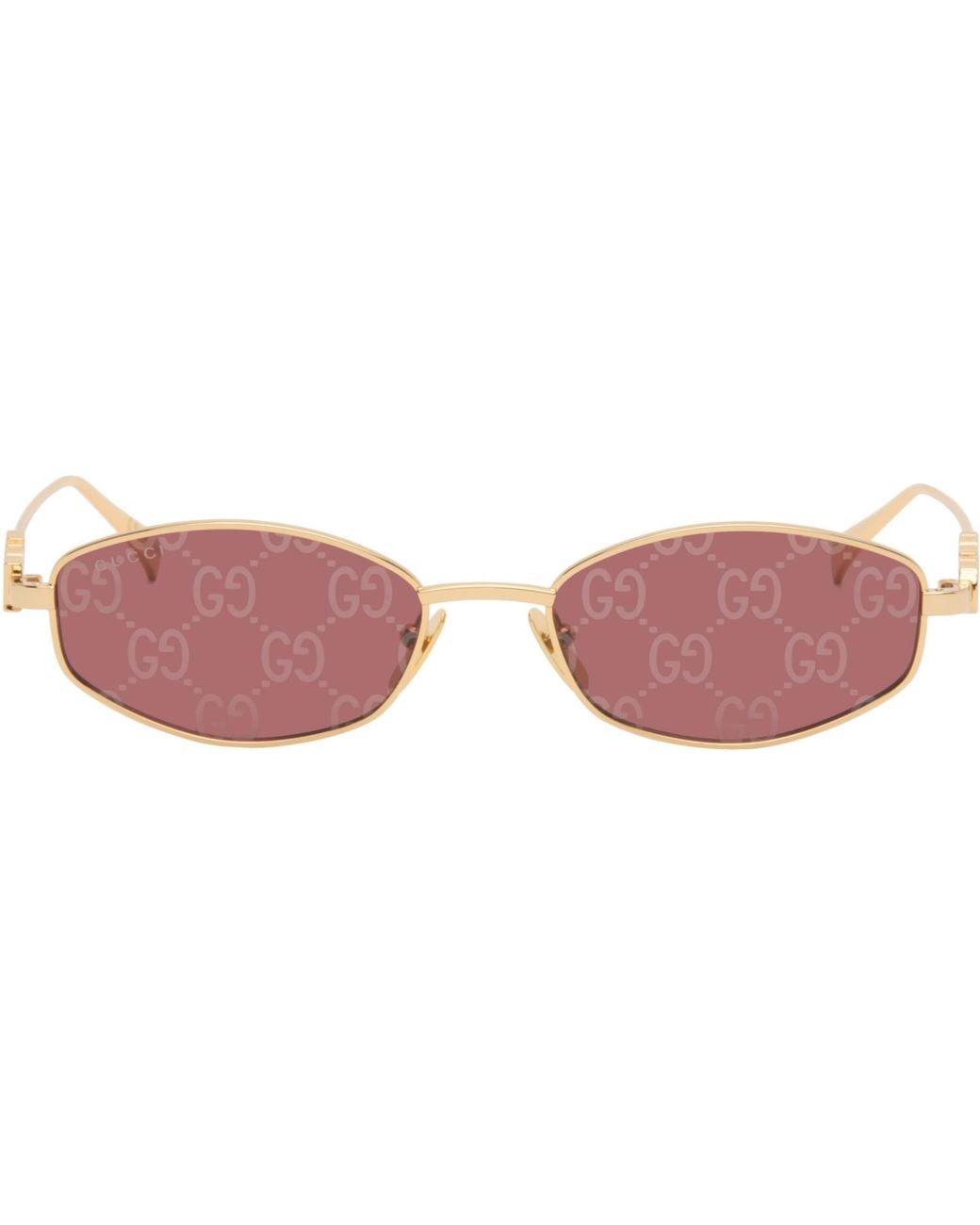 Gucci Pink Oval Frame Sunglasses