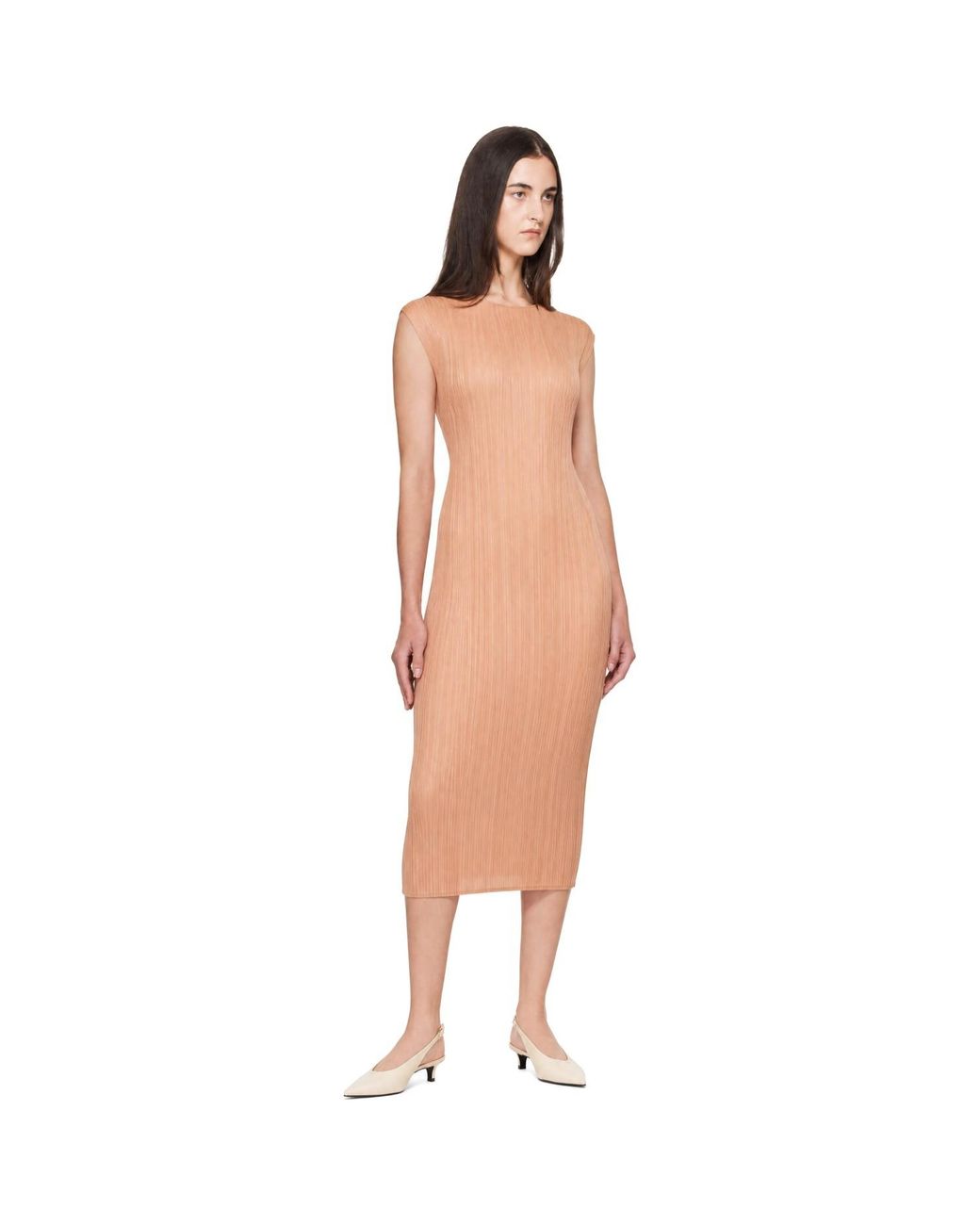 Pleats Please Issey Miyake Multicolor Monthly Colors June Midi Dress