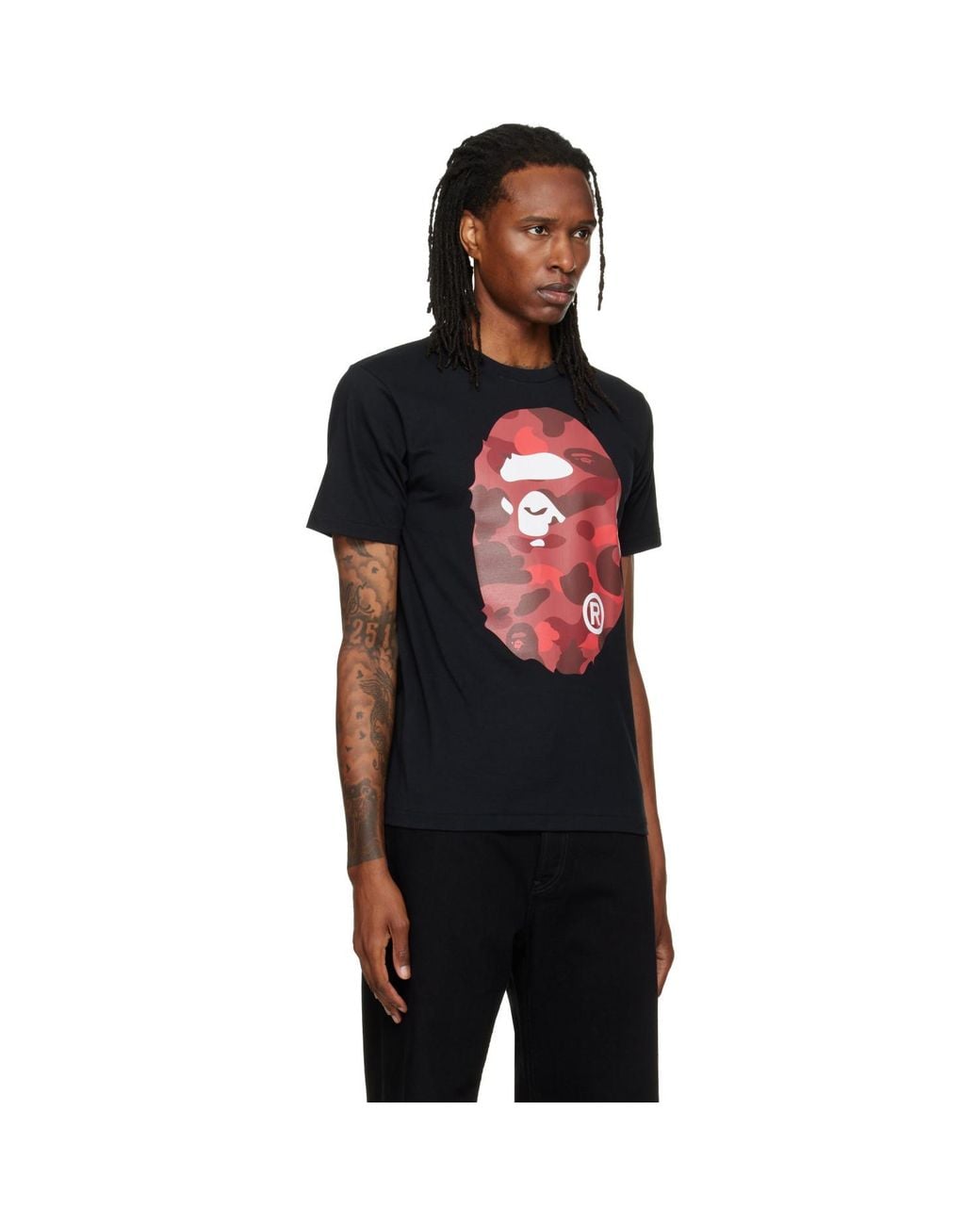 A Bathing Ape Black Color Camo Big Ape Head T-Shirt for men