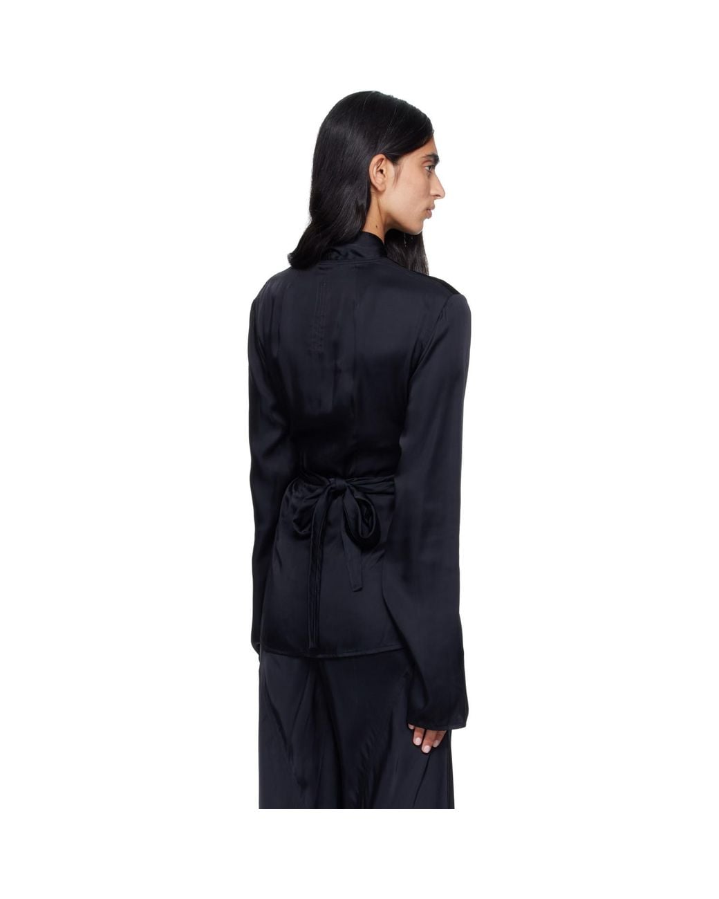 Rick Owens Blue Tower Laura Ls Blouse