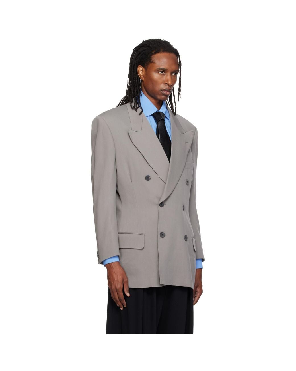 SOSHIOTSUKI Gray 80S Classic 6B Shaped Blazer for men