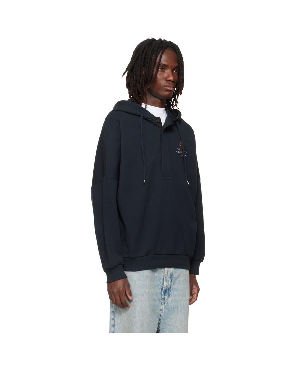 Vivienne Westwood Blue Batwing Hoodie for men