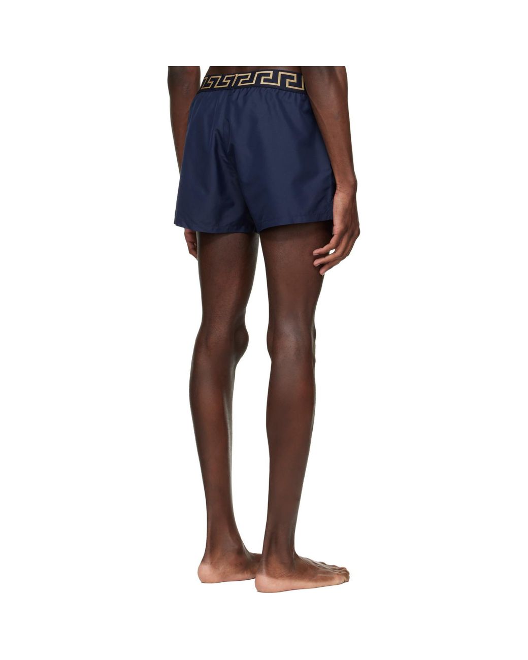 Versace Blue Greca Swim Shorts for men
