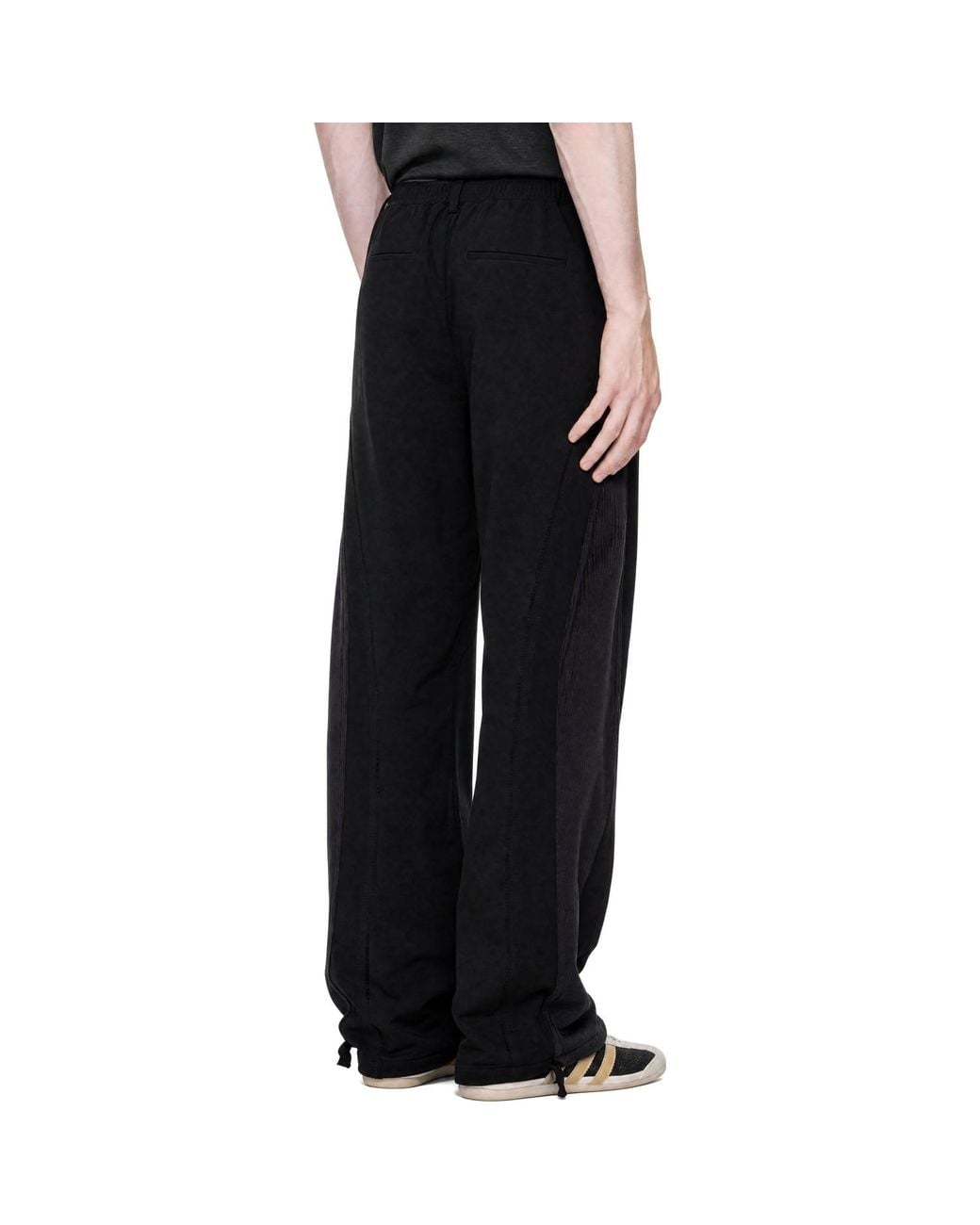 Song For The Mute Black Poly Gab Tear Drop Sweatpants for men