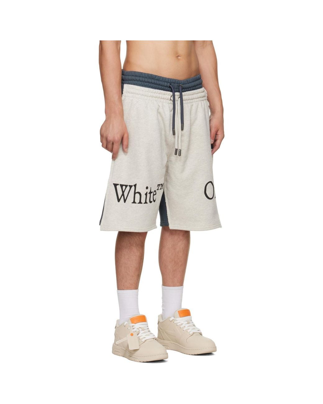 Off-White c/o Virgil Abloh Natural Bookish Scarf Skate Sweat Shorts for men