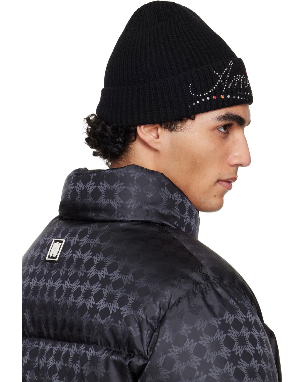 Amiri Black Stud Beanie for men