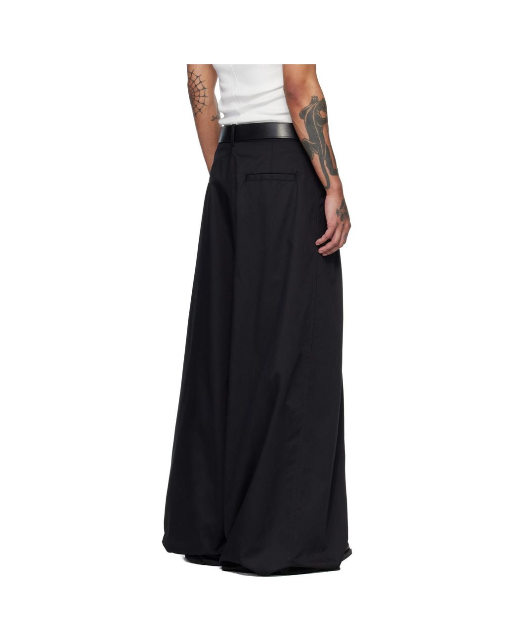 Lu'u Dan Black Lowline Trousers for men