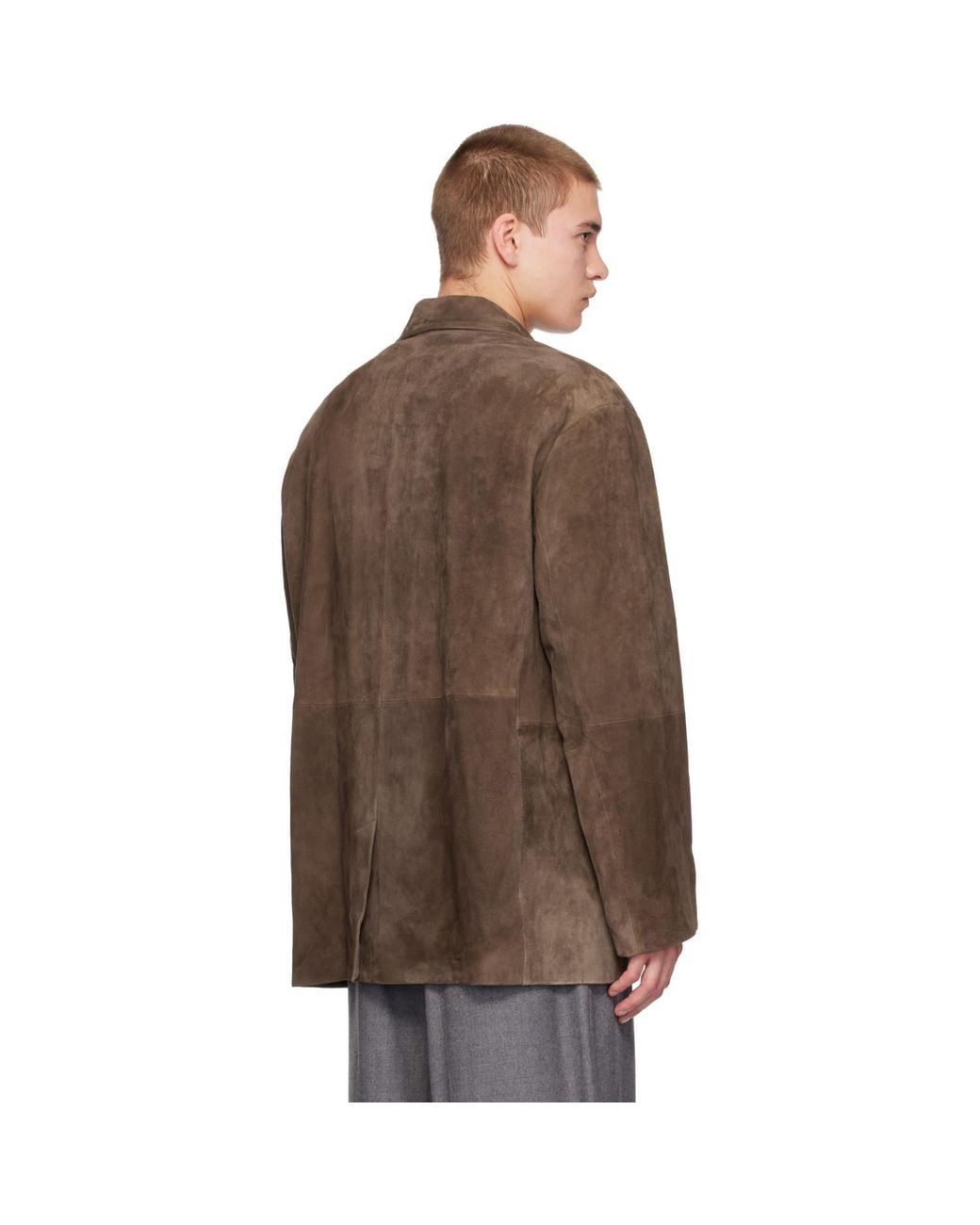 Ssstein Brown Goat Suede Blazer for men