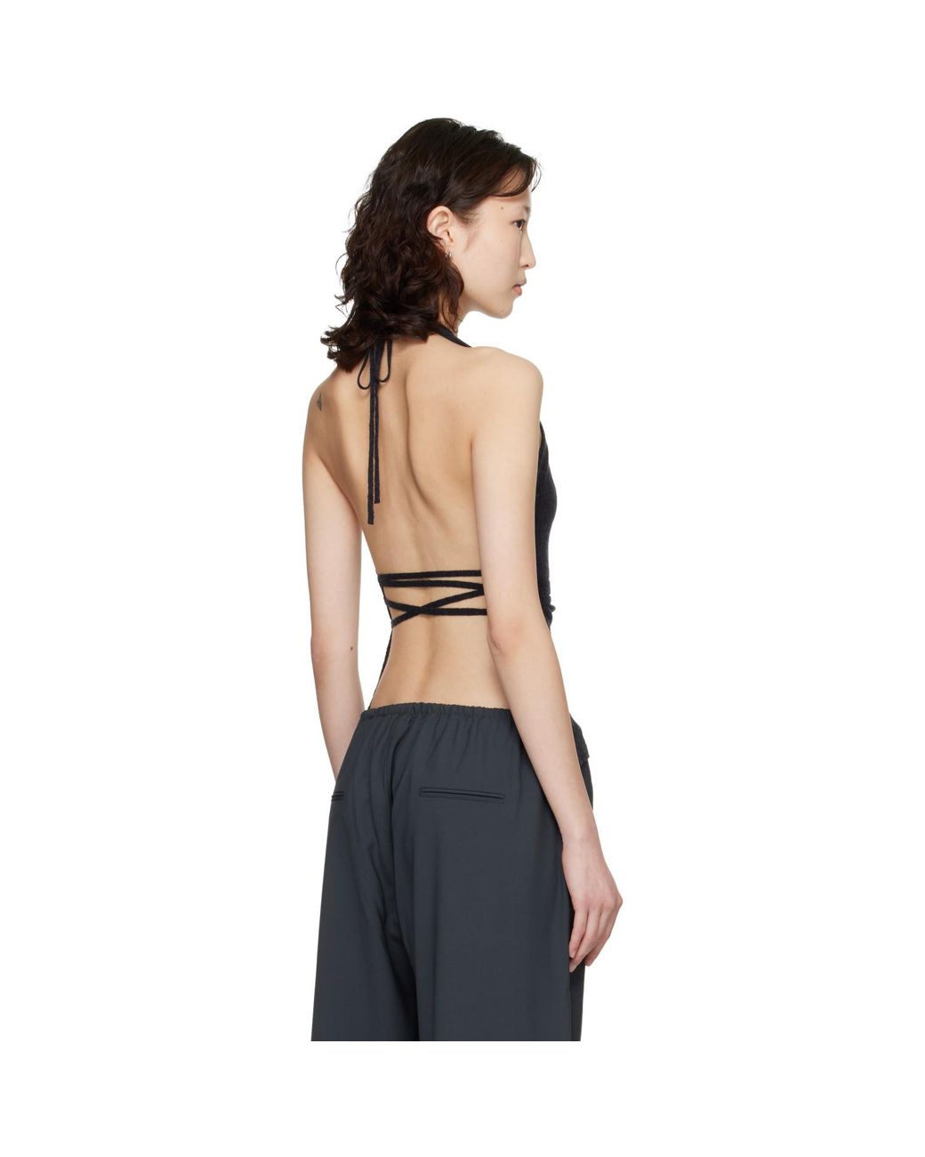Cordera Black Merino Wool Tie Top
