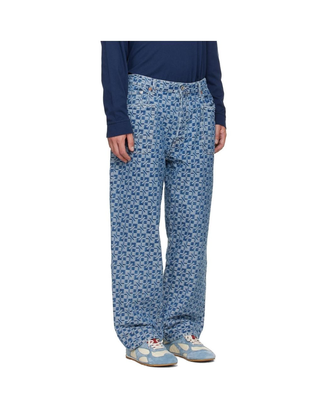 KENZO Blue Paris 'Gram' Cargo Monkey Fit Jeans for men