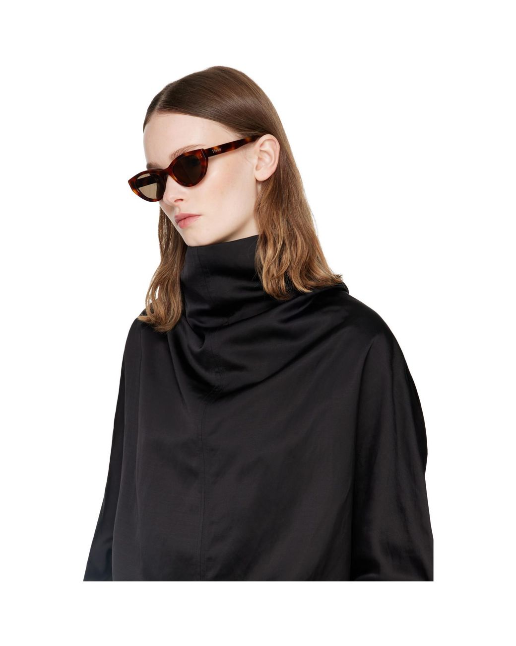 Fendi Brown Lettering Sunglasses