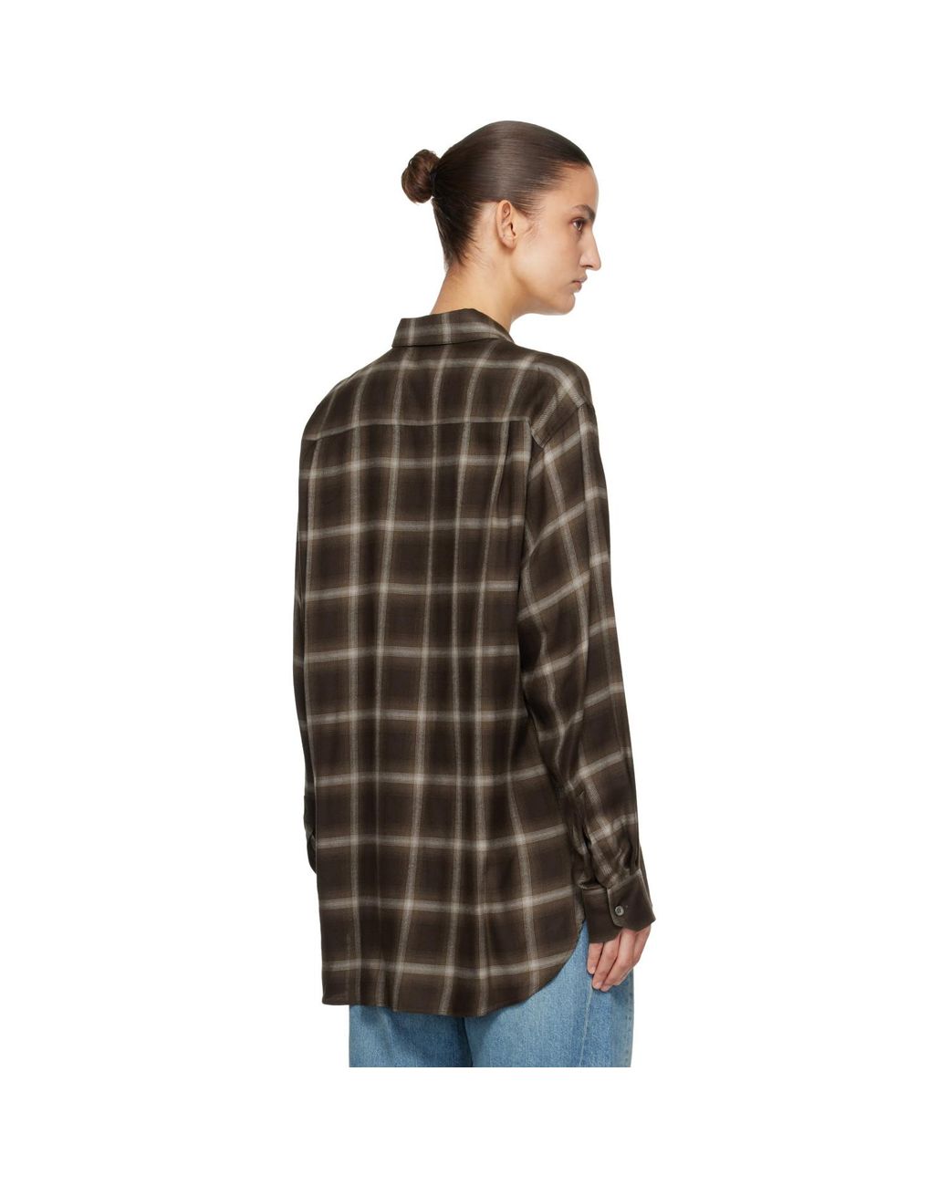 Ssstein Black Check Oversized Ls Shirt