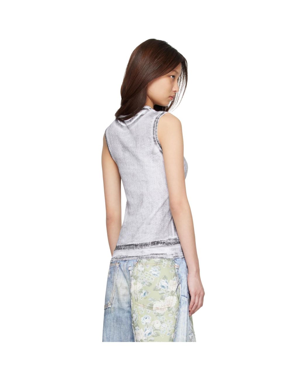 Acne Black Layered Logo Tank Top