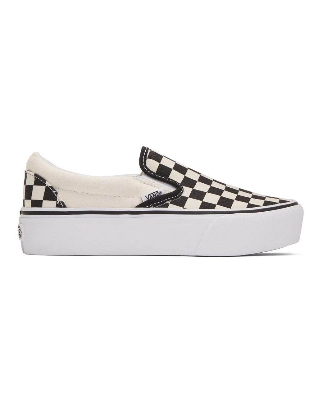 Vans Canvas Black Checkerboard Classic Slip-on Sneakers - Lyst