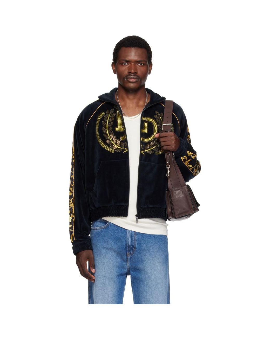 Lu'u Dan Black Supa-Sleaze Track Jacket for men