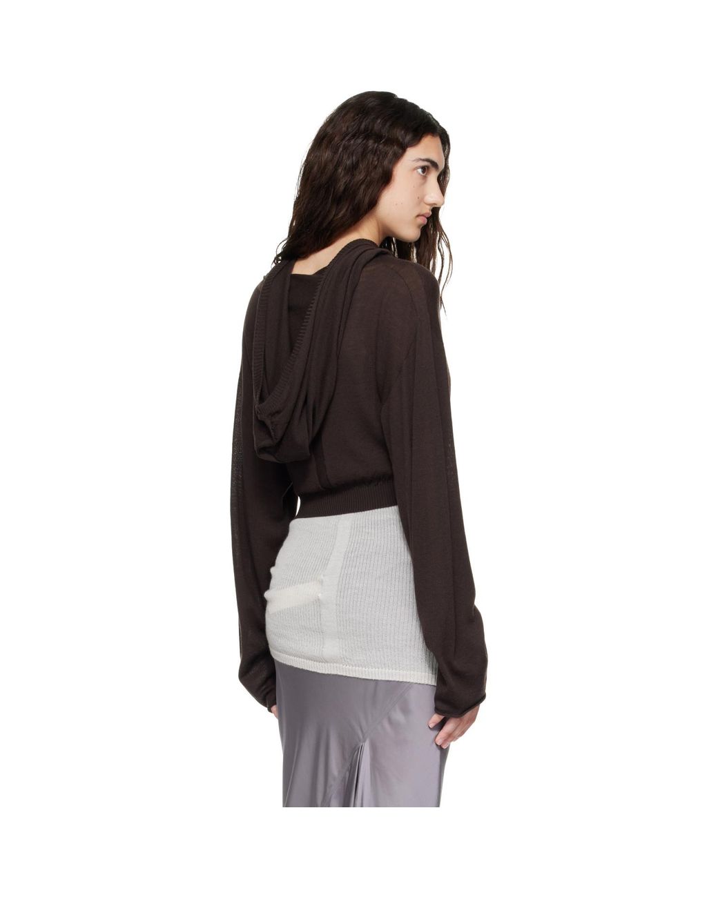 Rick Owens Black Tower Cropped Tunic Hoodie