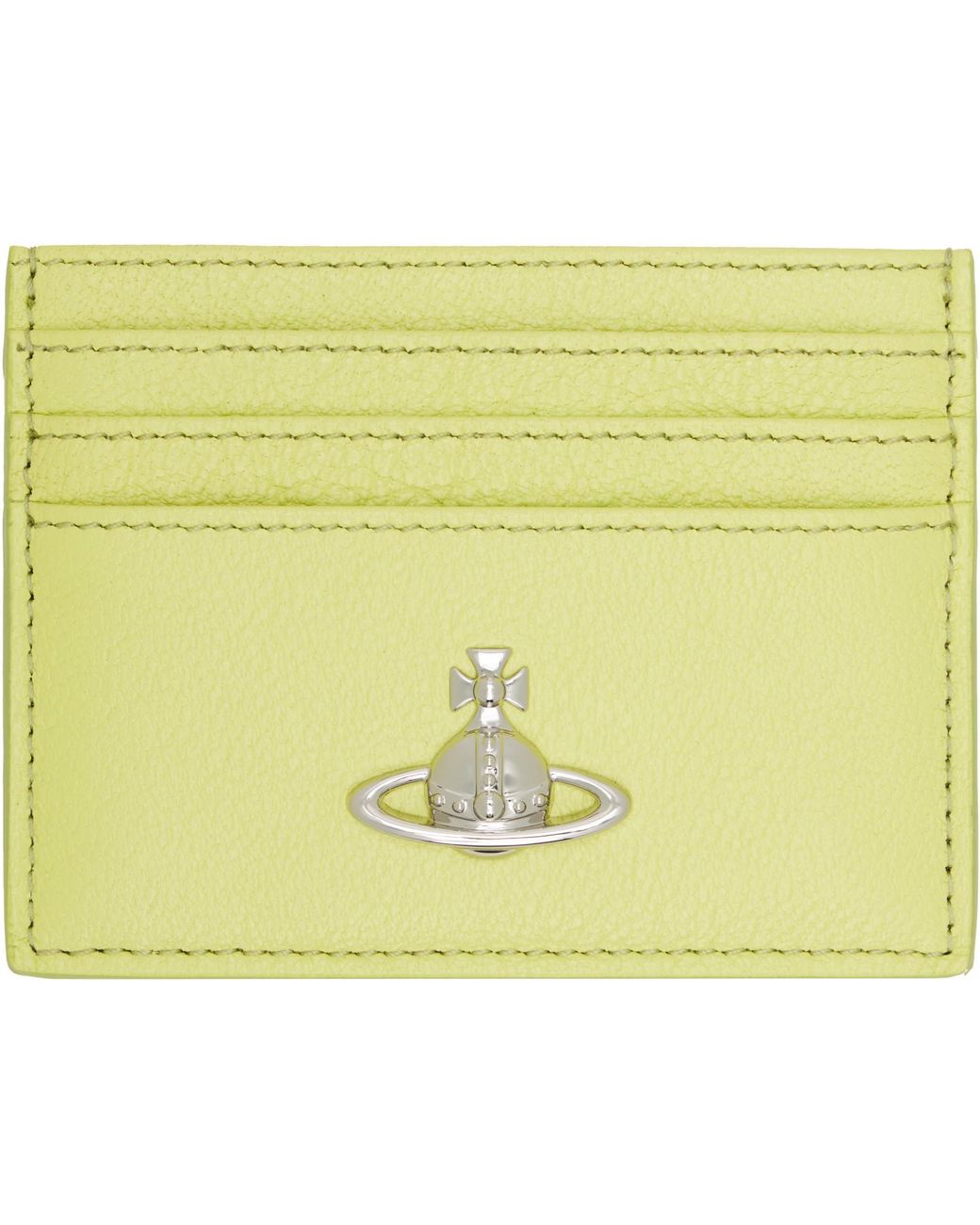 Vivienne Westwood Yellow Flat Card Holder for men